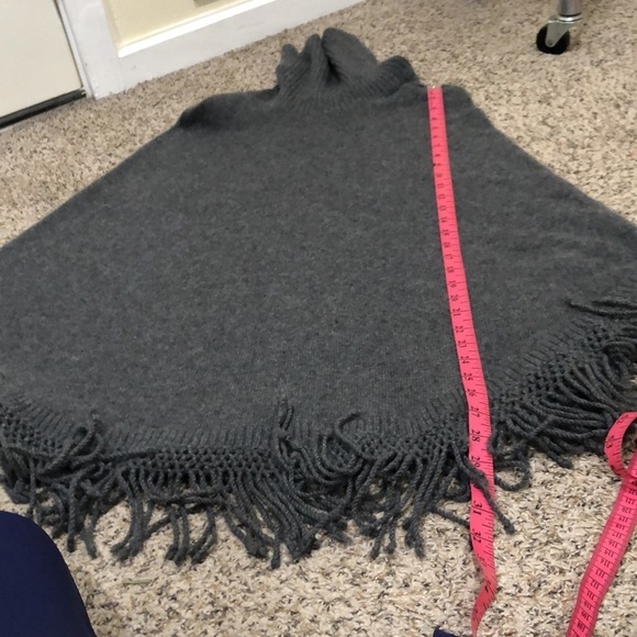 Nordstrom Poncho Sweater One Size Gray Cashmere - Picture 7 of 7
